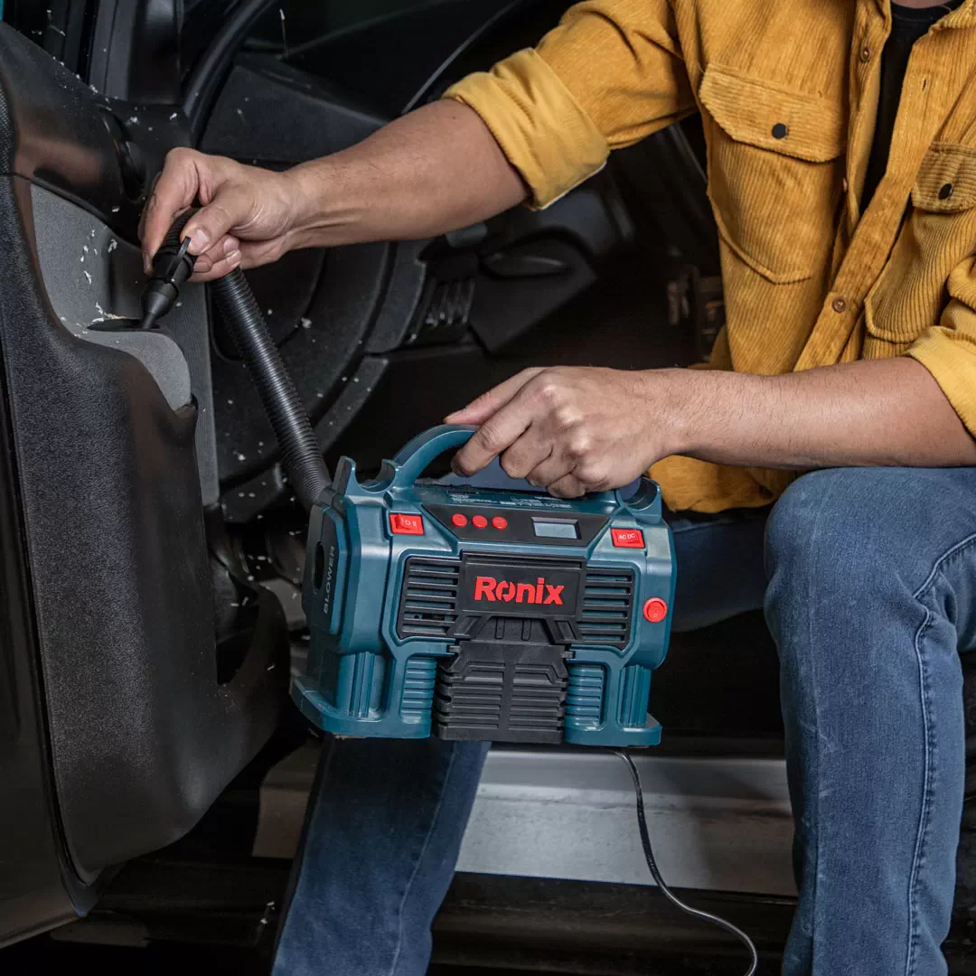 مینی کمپرسور باد سه کاره دیجیتال فندکی و برق شهری مدل RH-4261B رونیکس